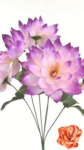 Искусственные цветы Букет Клематиса, 6 голов, 420 мм
